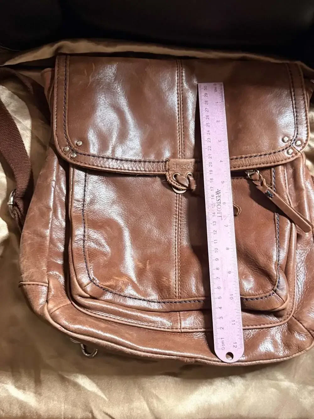 The Sak Brown Leather Convertible Backpack Crossbody Bag